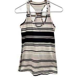 Lululemon Tank Top Women's Medium Multicolor Striped Racerback Activewear GUC